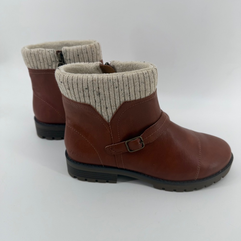 J Sport‎ by Jambu Violet Brown Ankle Boots Womens 9 Sweater Knit Collar S5VLT34
